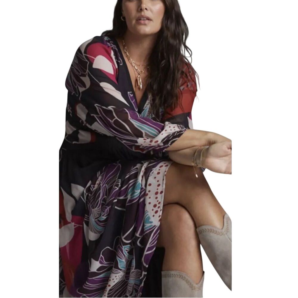 LetMeBe by Anthropologie Midi Dress Bold Print, Size Small new with tag - Picture 6 of 14
